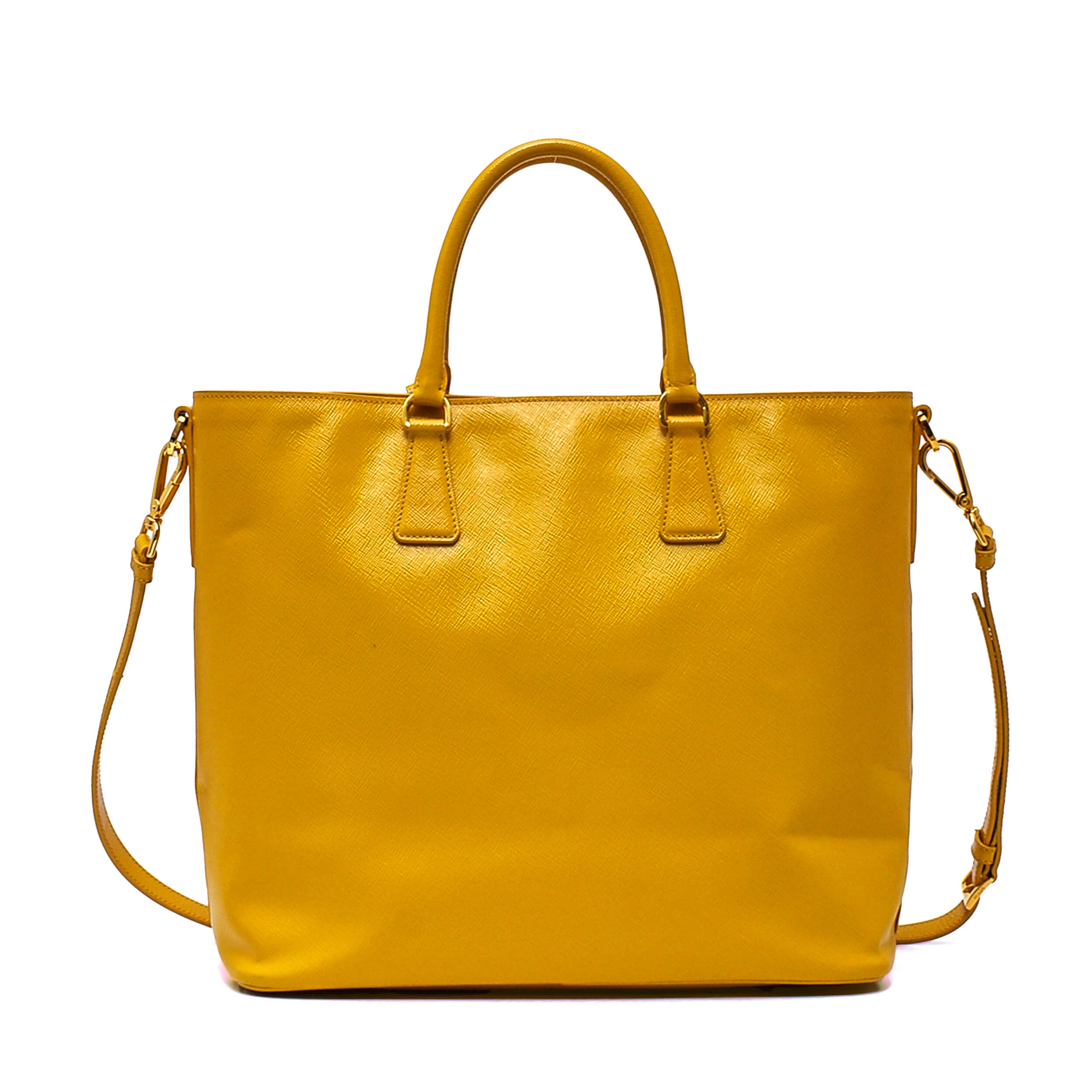 Prada - Mustard Vernice Saffiano Leather Vitello Daino Bag